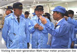Inspection the product.the production line of Unit-type Watt-Hour Meter