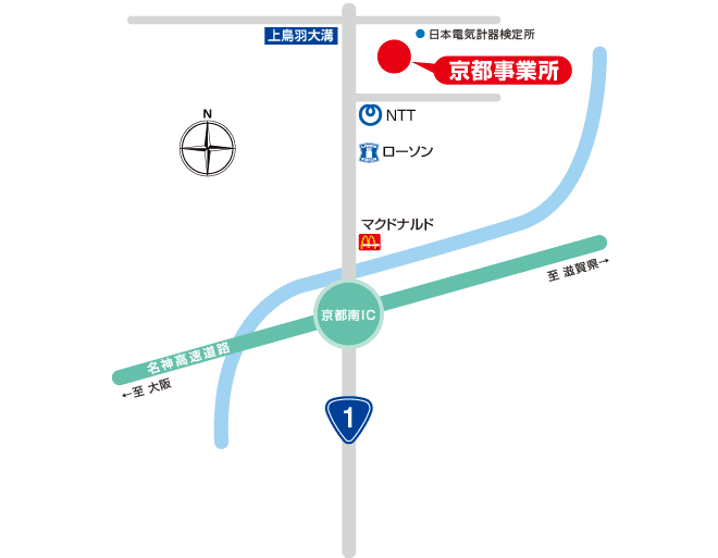 エネゲートの京都事業所地図です。